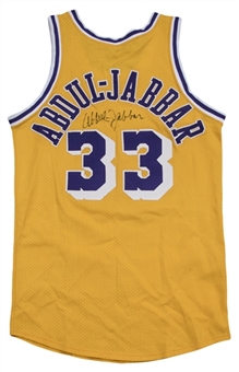 1980-1985 Kareem Abdul-Jabbar Game Used & Signed Los Angeles Lakers Home Jersey (MEARS A10 & JSA)